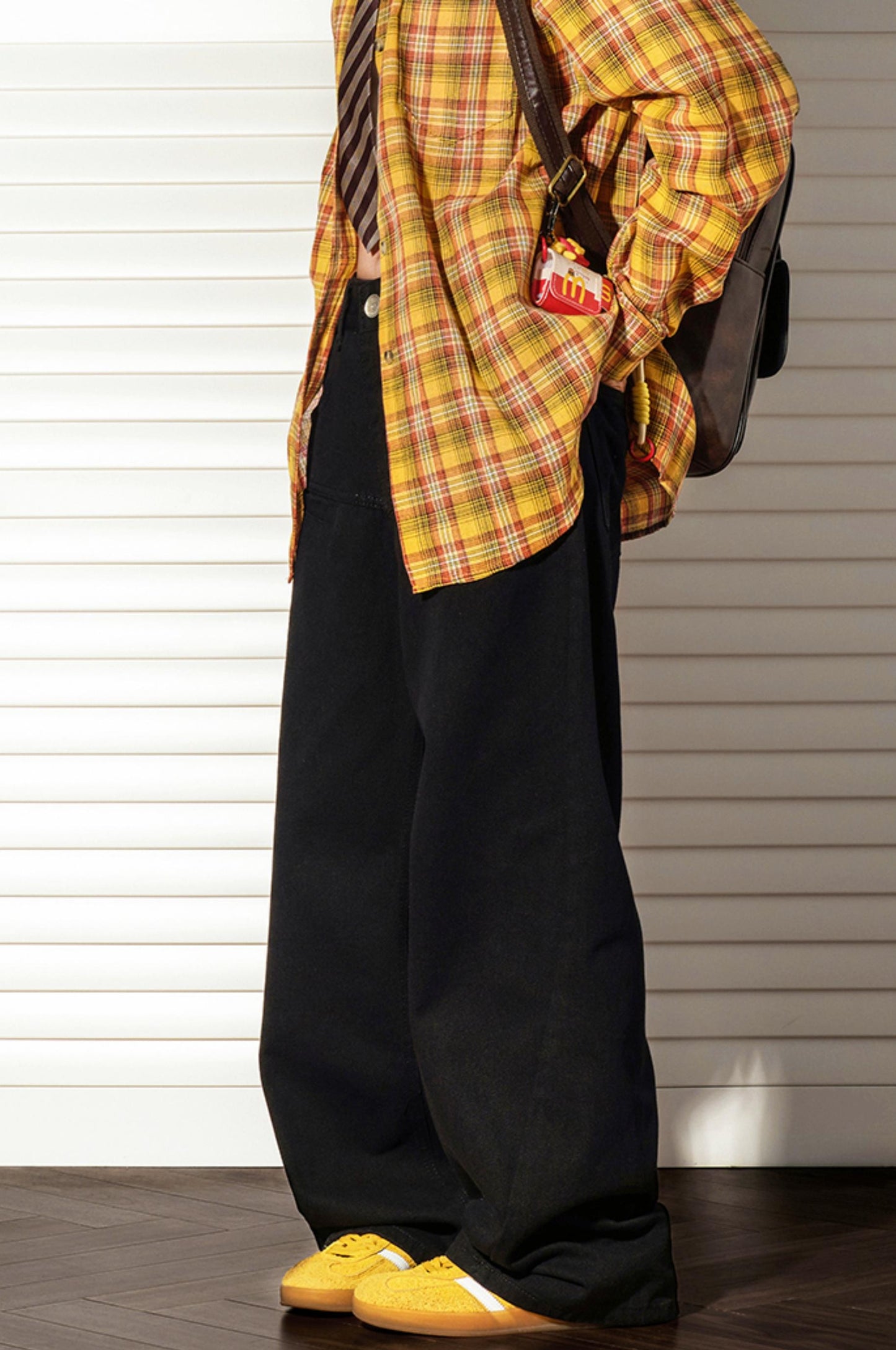 커피 색깔 스트레이트 슬랙스 