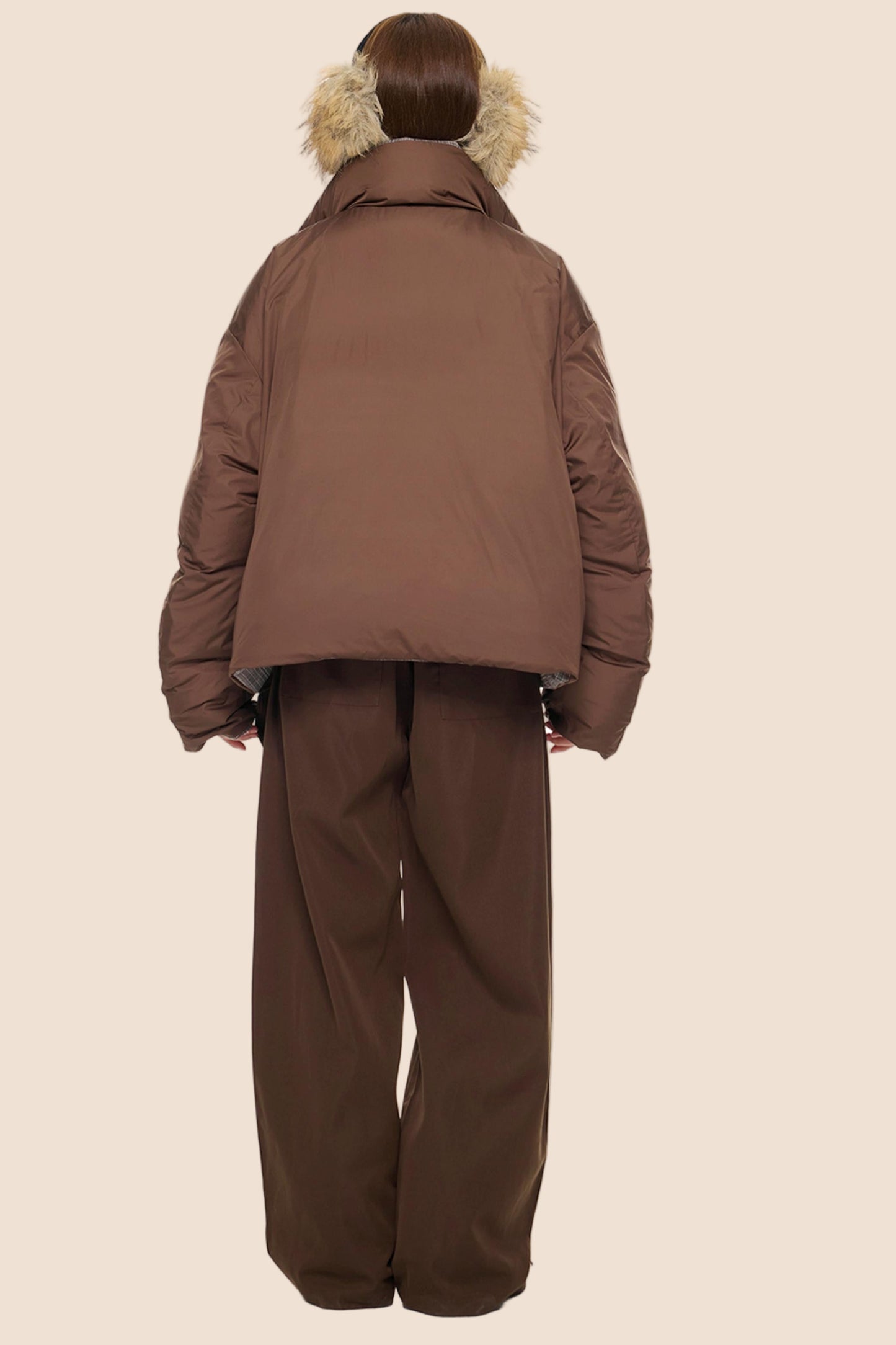 Reversible Plaid Down Jacket