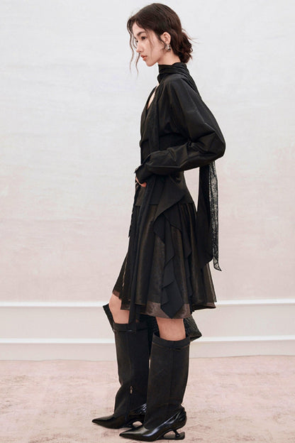 French Style Waist Cinched Shirt Set-Up