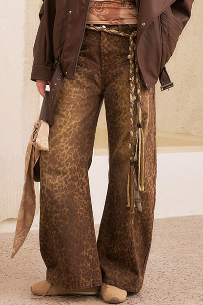 Fall Leopard Split Pants