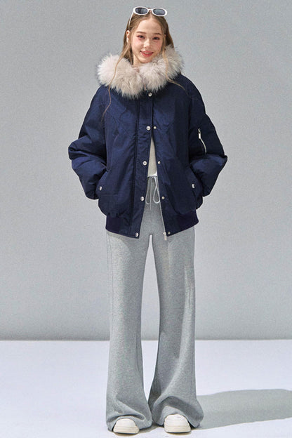 Grey Straight-Leg Sweatpants