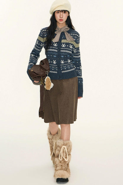 Fair Isle Vintage Wool Cardigan Set-Up