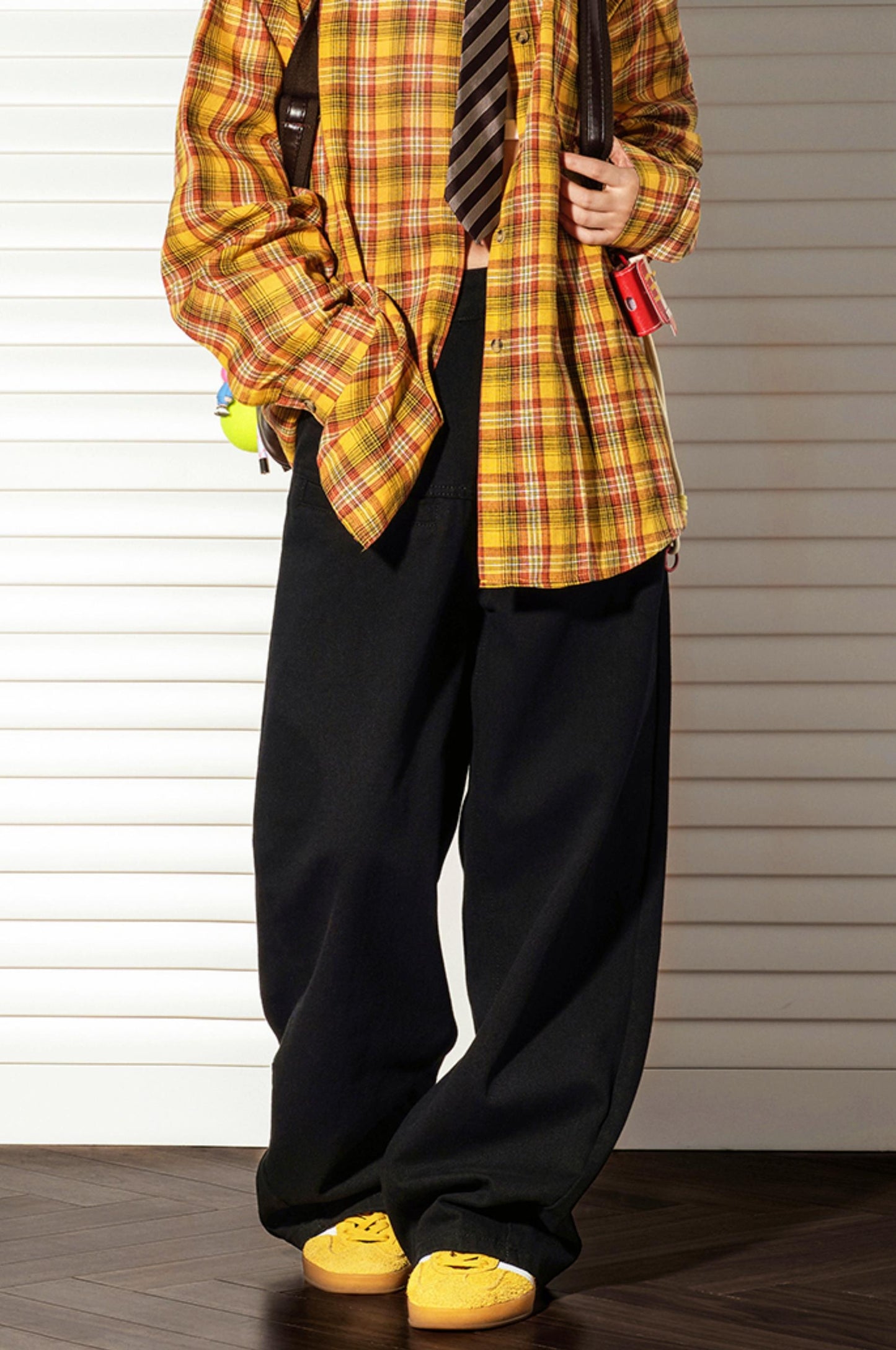 커피 색깔 스트레이트 슬랙스 