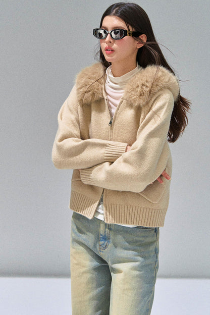 Luxury Knit Hooded Jacket