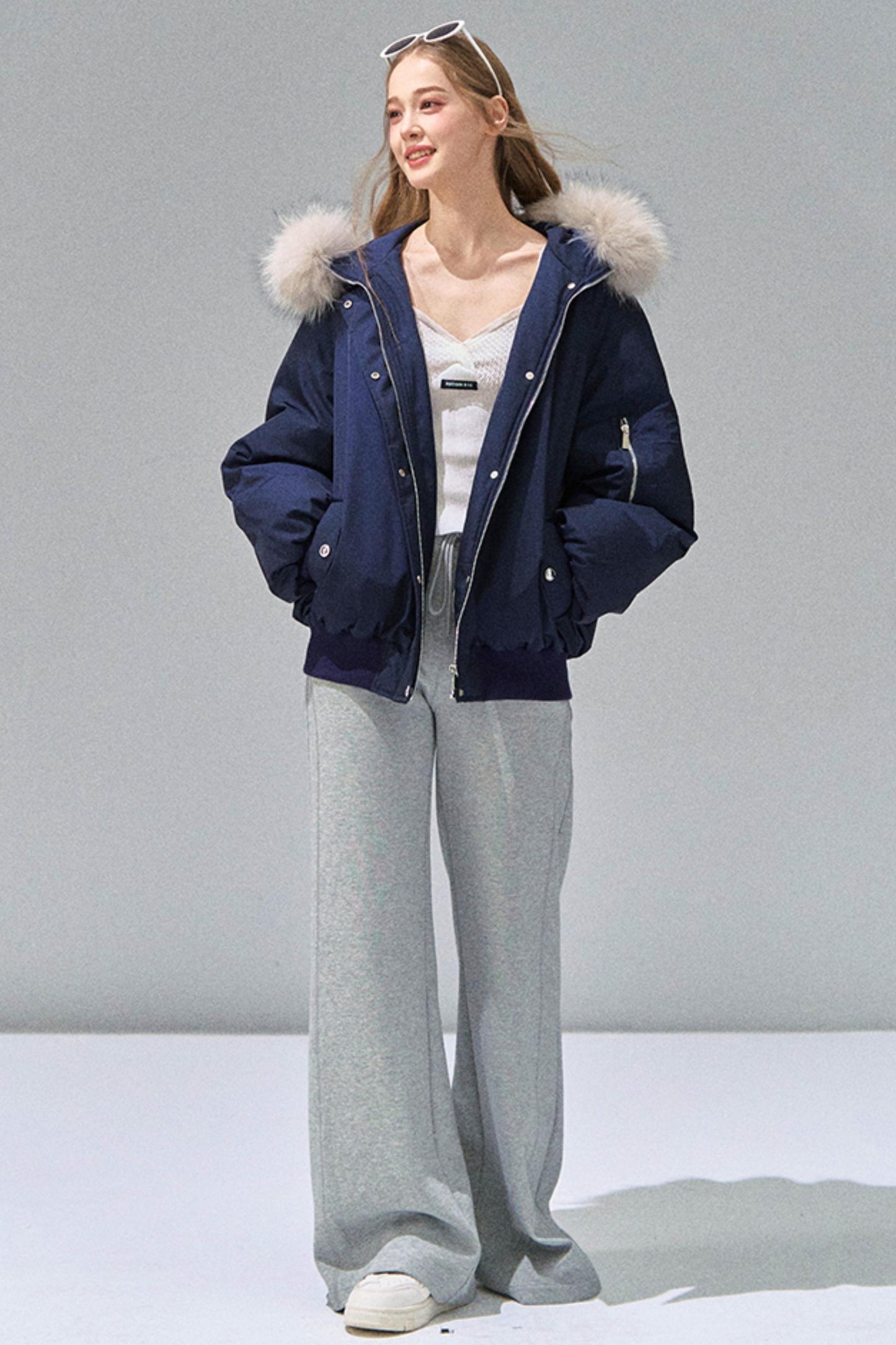 Grey Straight-Leg Sweatpants