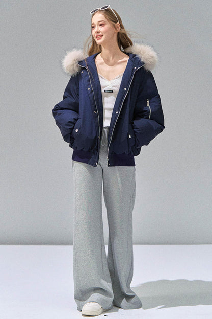 Grey Straight-Leg Sweatpants