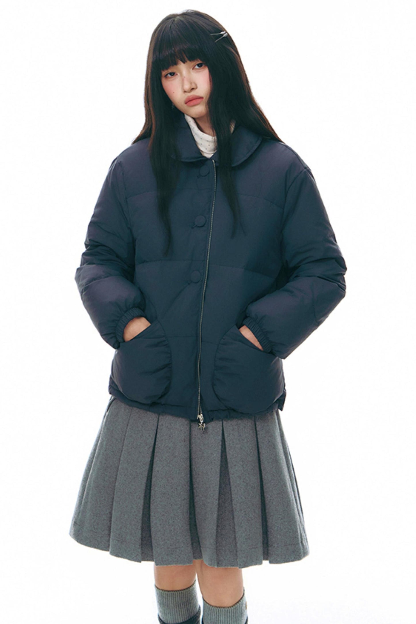 Winter Curved Pocket Cotton Jacket