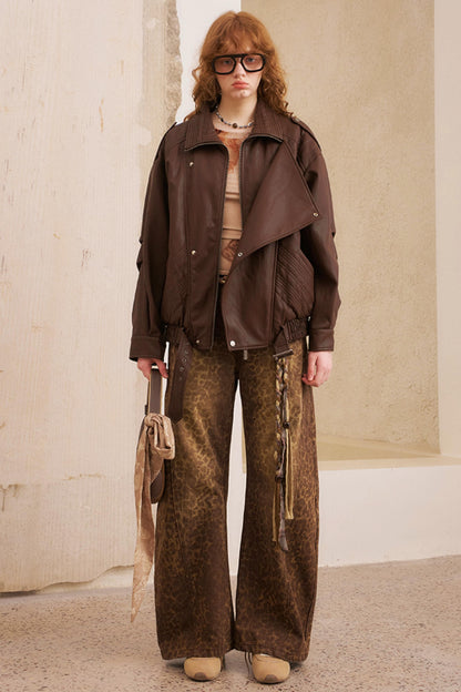 Fall Leopard Split Pants