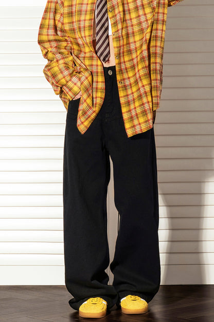 커피 색깔 스트레이트 슬랙스 