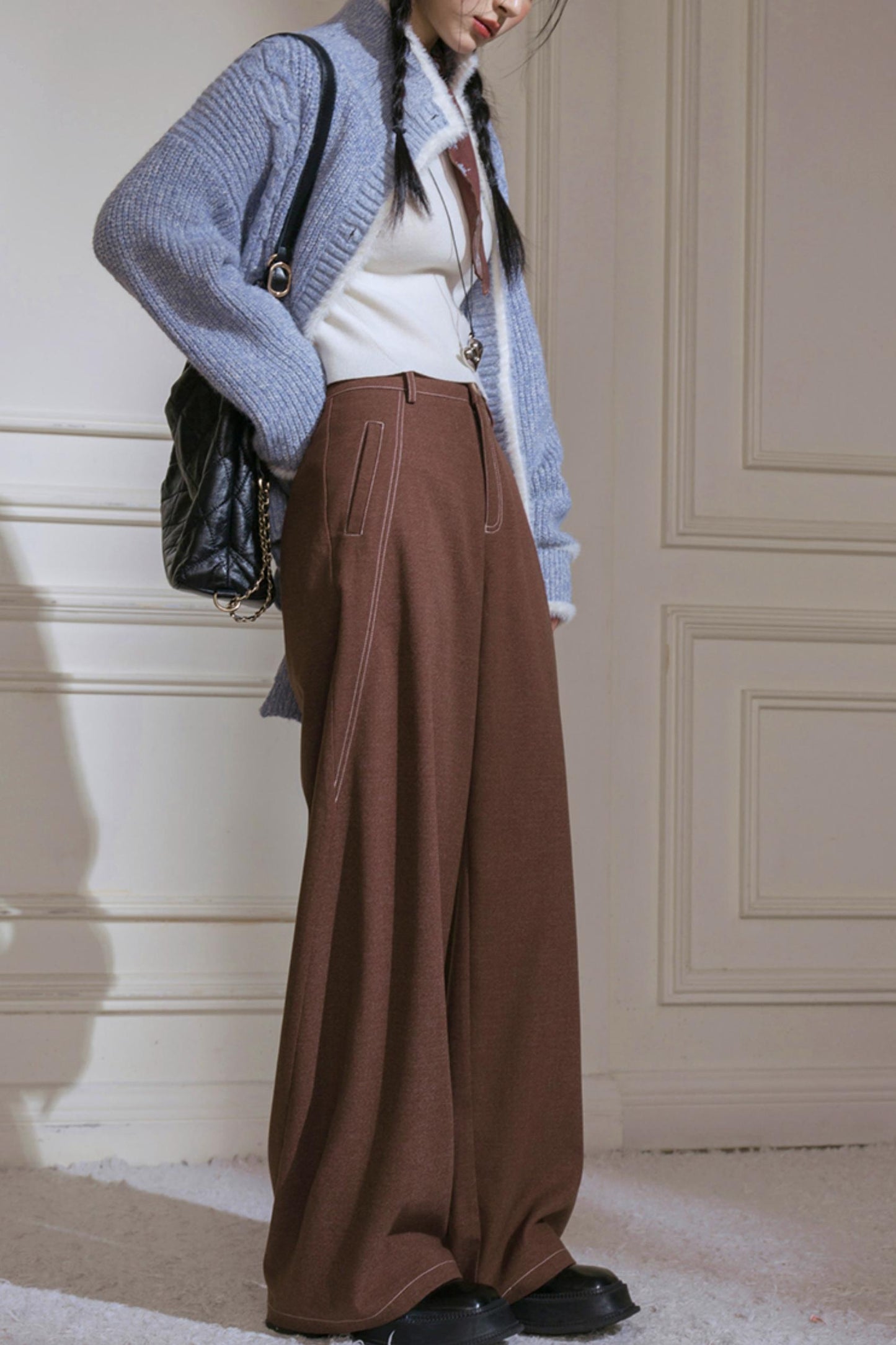 Floral Wool Suit Skirt Set-Up