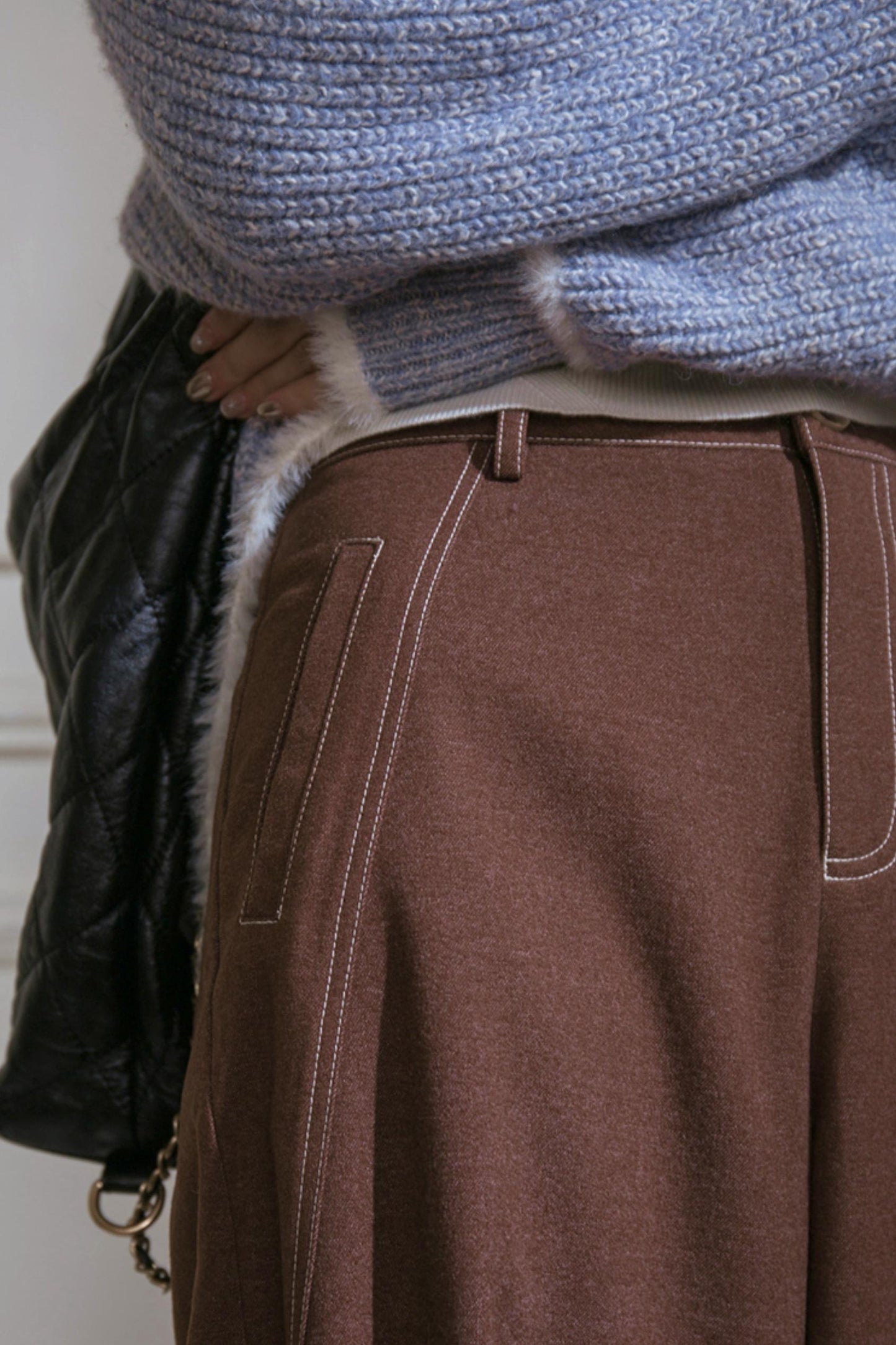 Floral Wool Suit Skirt Set-Up