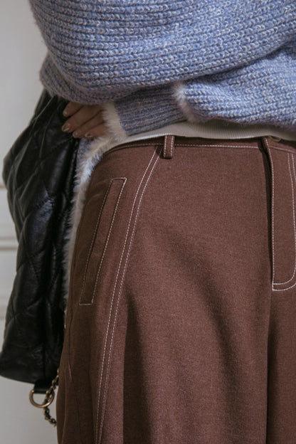 Floral Wool Suit Skirt Set-Up