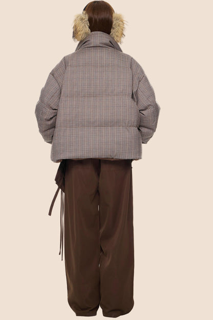 Reversible Plaid Down Jacket