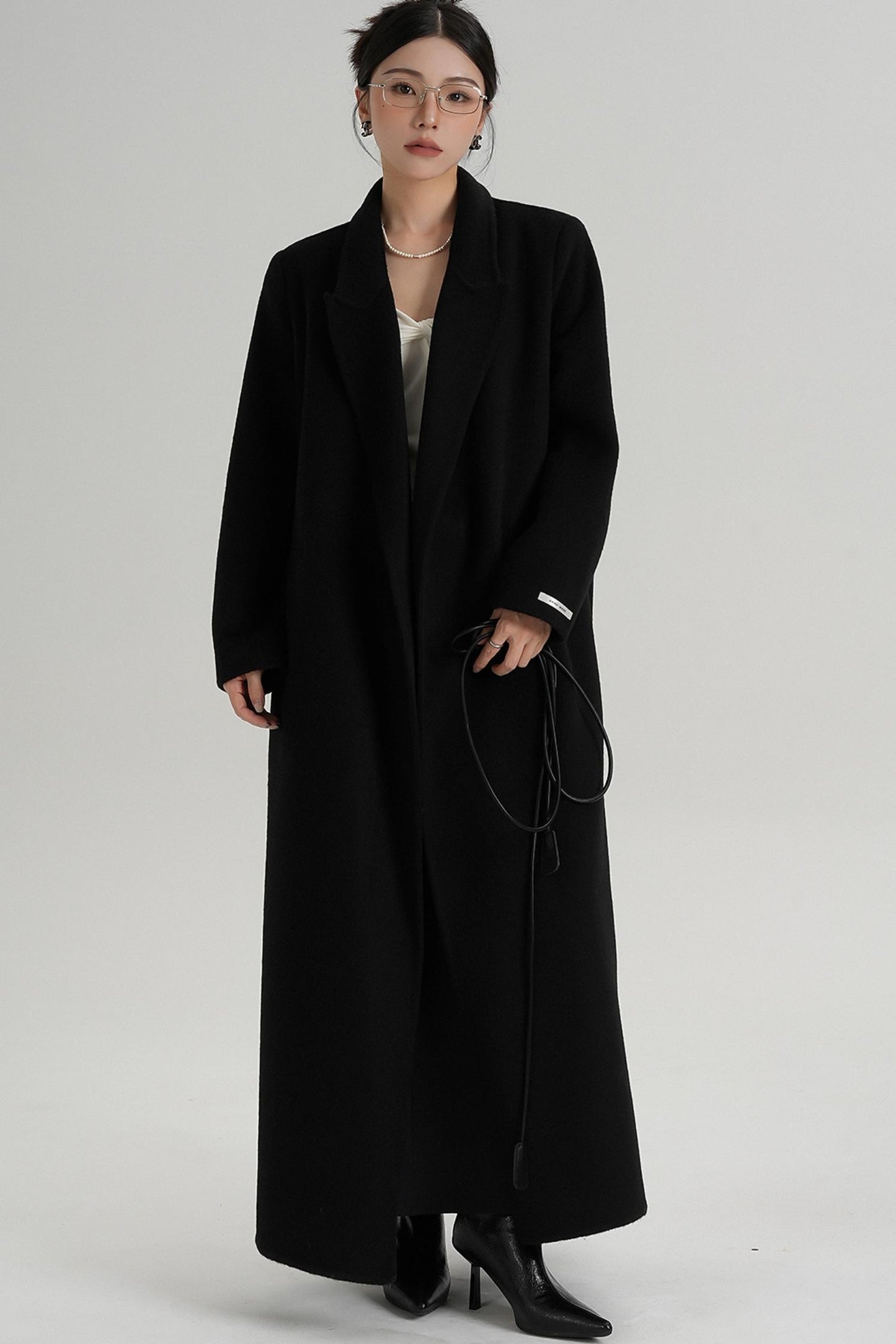 Lace-Up Wool Coat