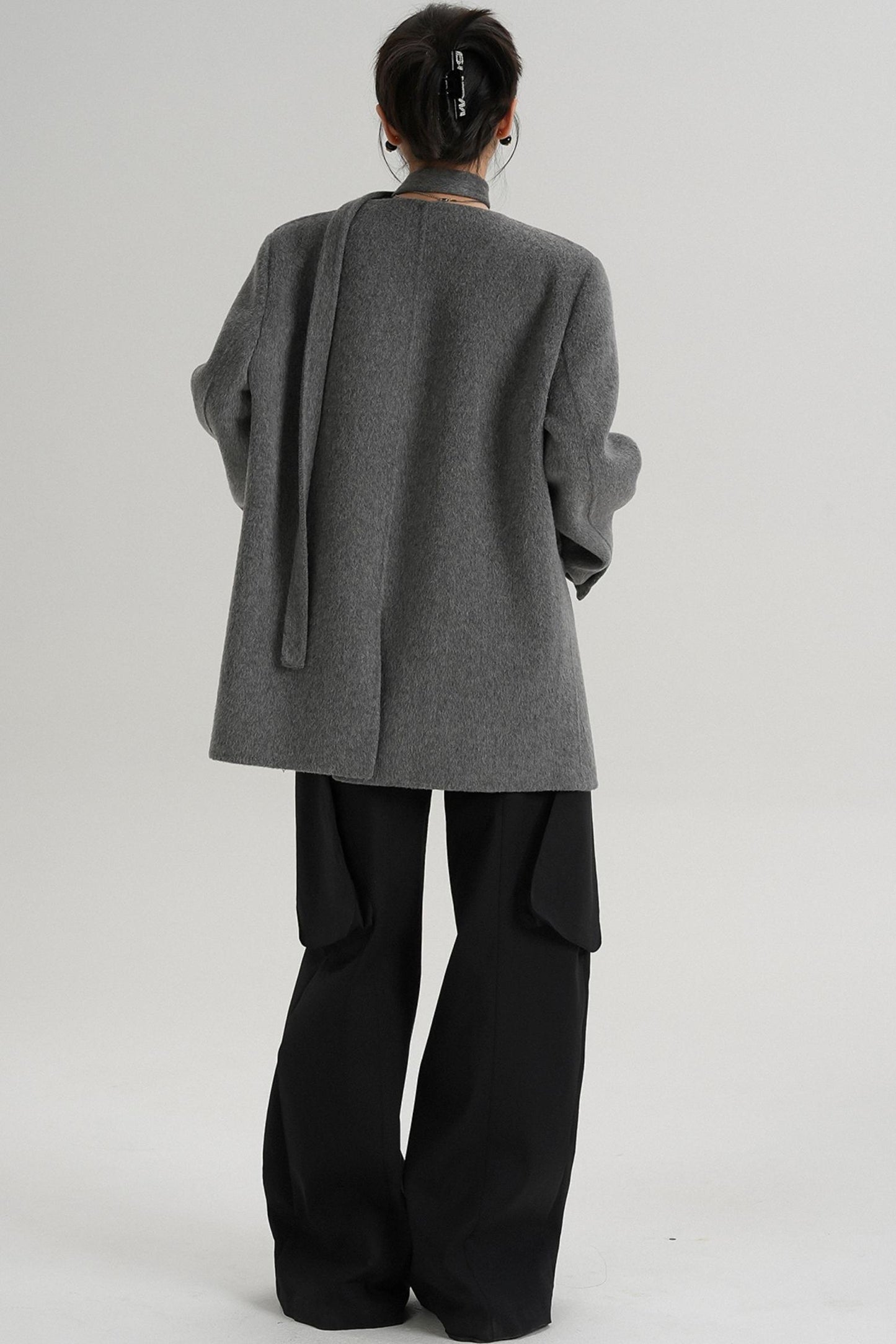 Elegant Mid-Length Wool Suit Coat