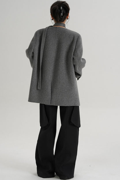 Elegant Mid-Length Wool Suit Coat