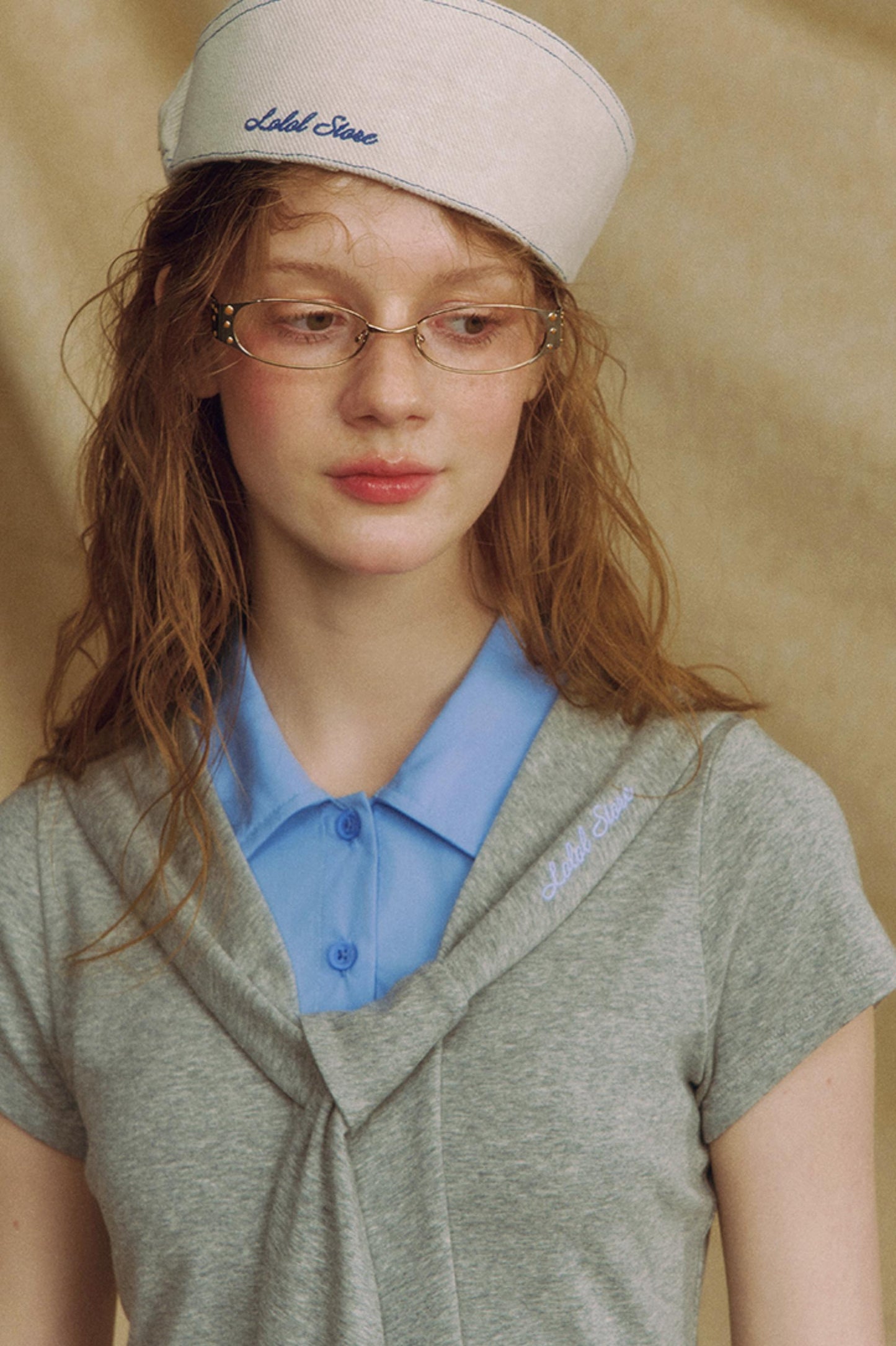 Navy Color Clash Shawl Tee