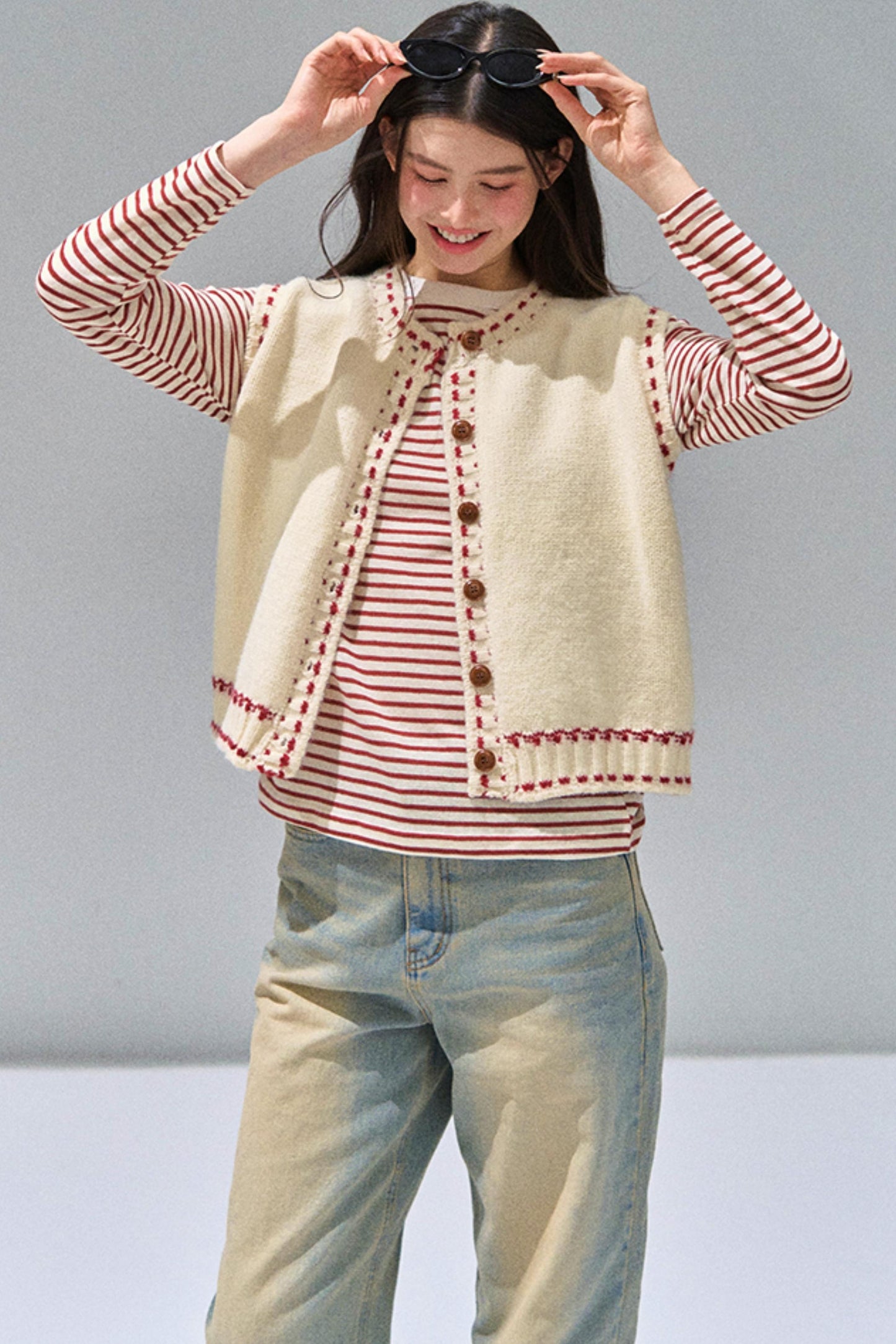 Striped Knitted Base Layer T-Shirt