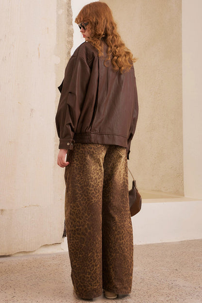 Fall Leopard Split Pants
