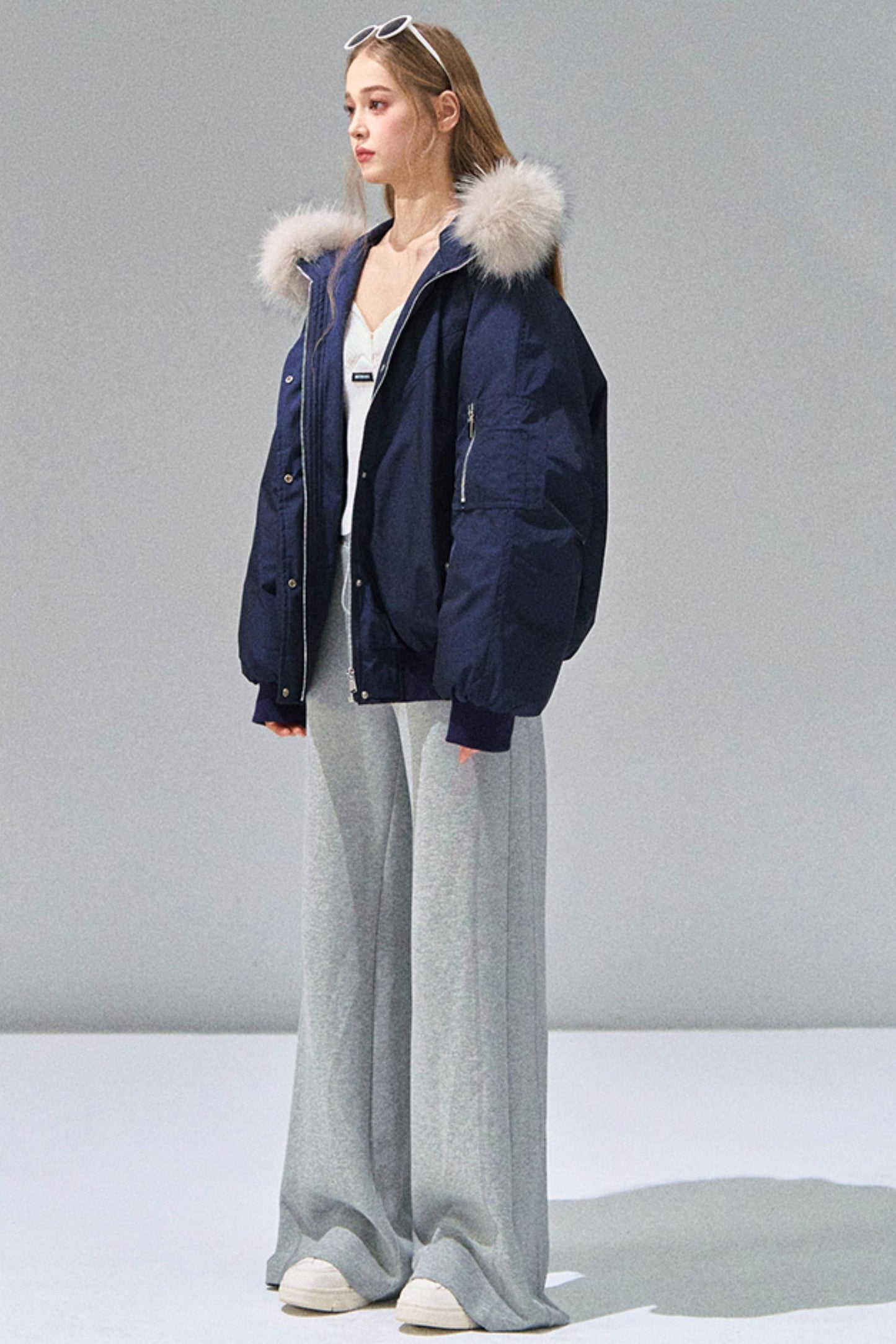 Grey Straight-Leg Sweatpants