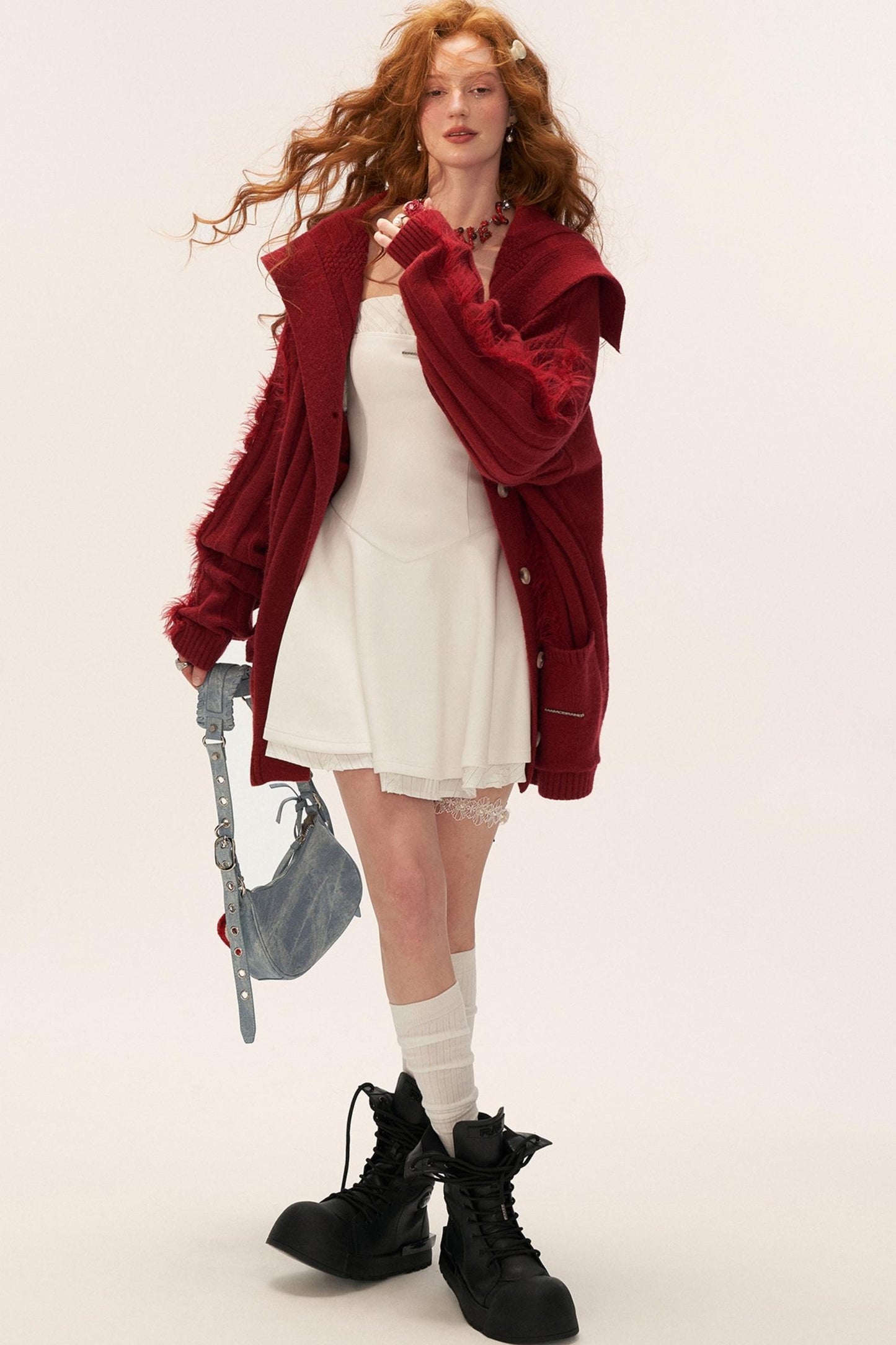 Lapel Knitted Loose Sweater Jacket