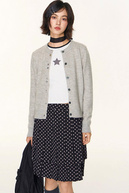 Original Lace-Up Crew Neck Cardigan Set-Up