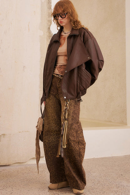 Fall Leopard Split Pants