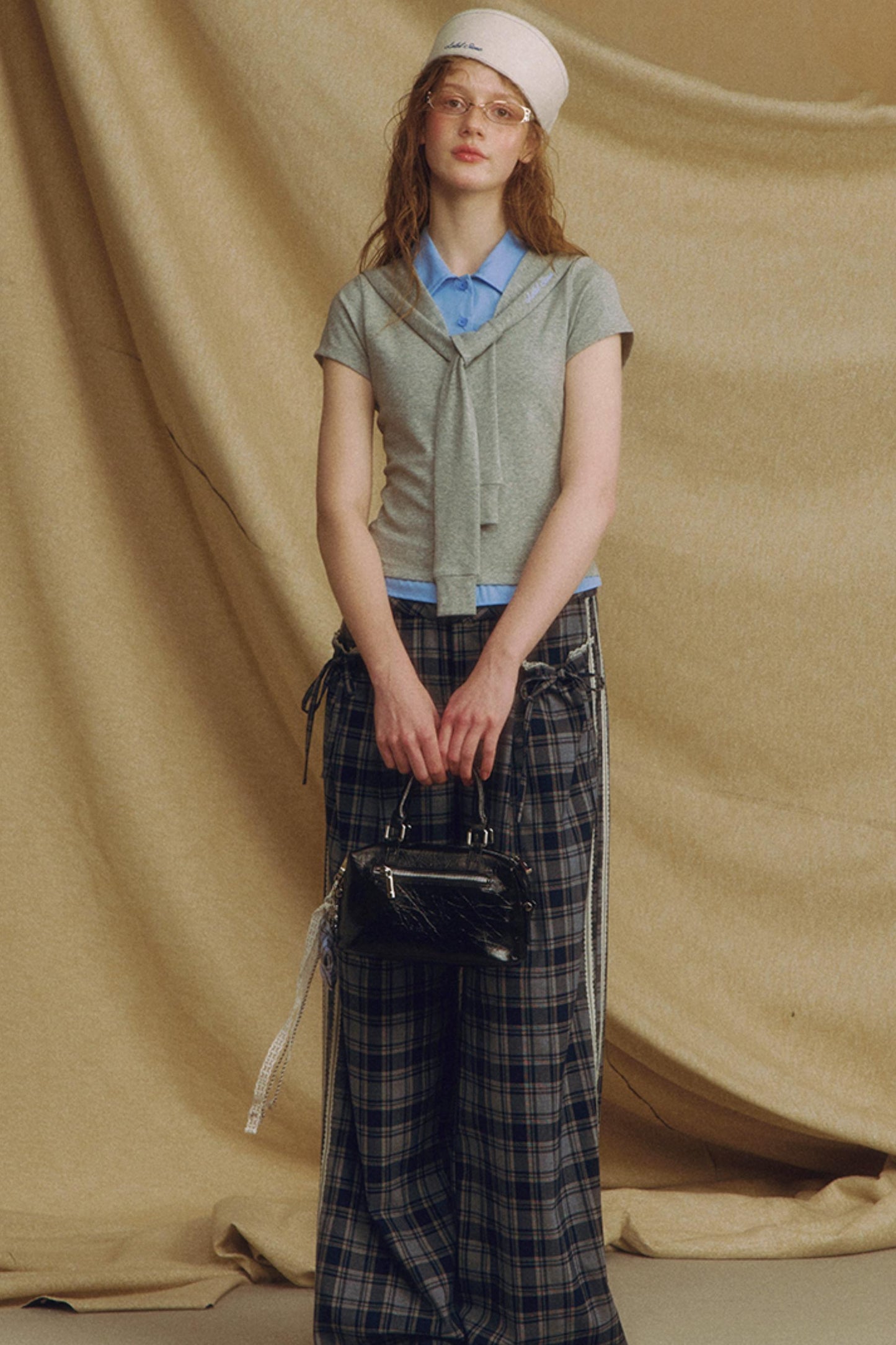 Navy Color Clash Shawl Tee