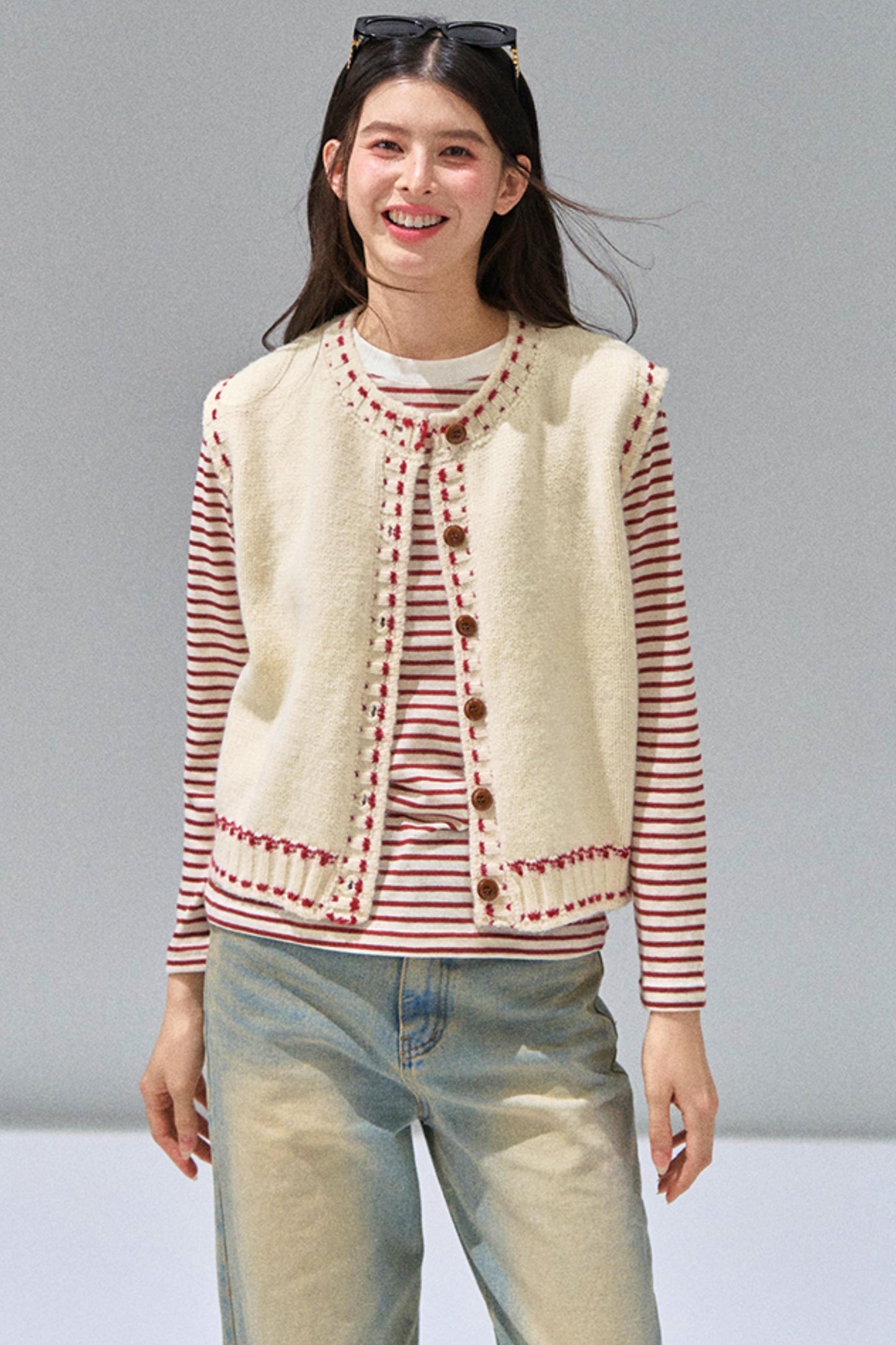 Striped Knitted Base Layer T-Shirt