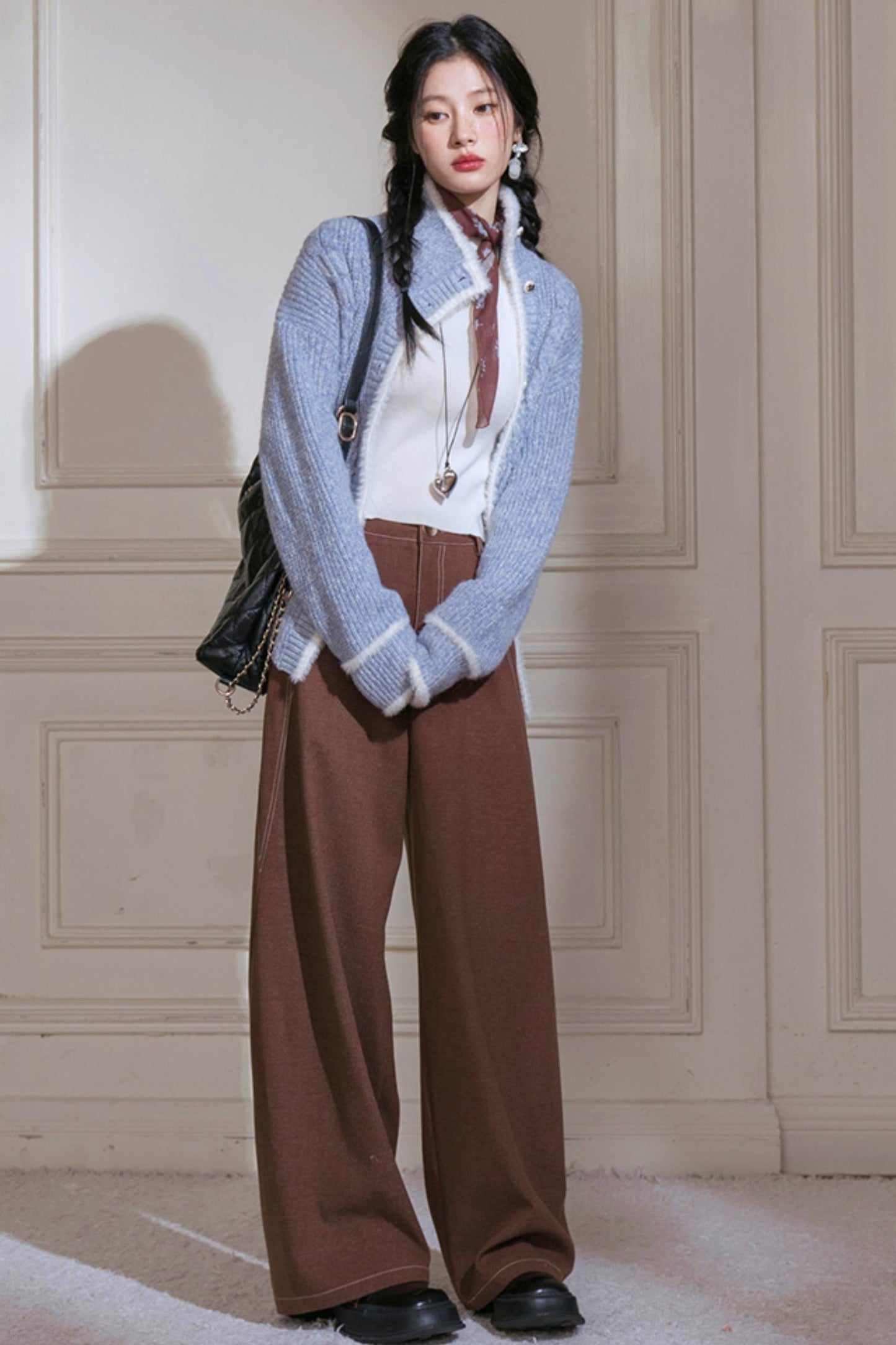 Floral Wool Suit Skirt Set-Up