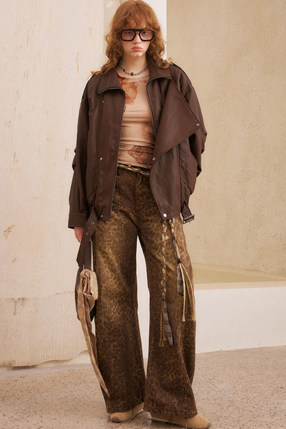 Fall Leopard Split Pants