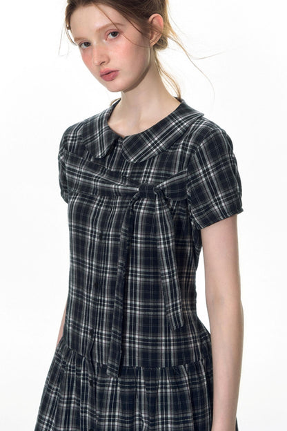 Sweet Cotton Plaid Skirt Set-Up