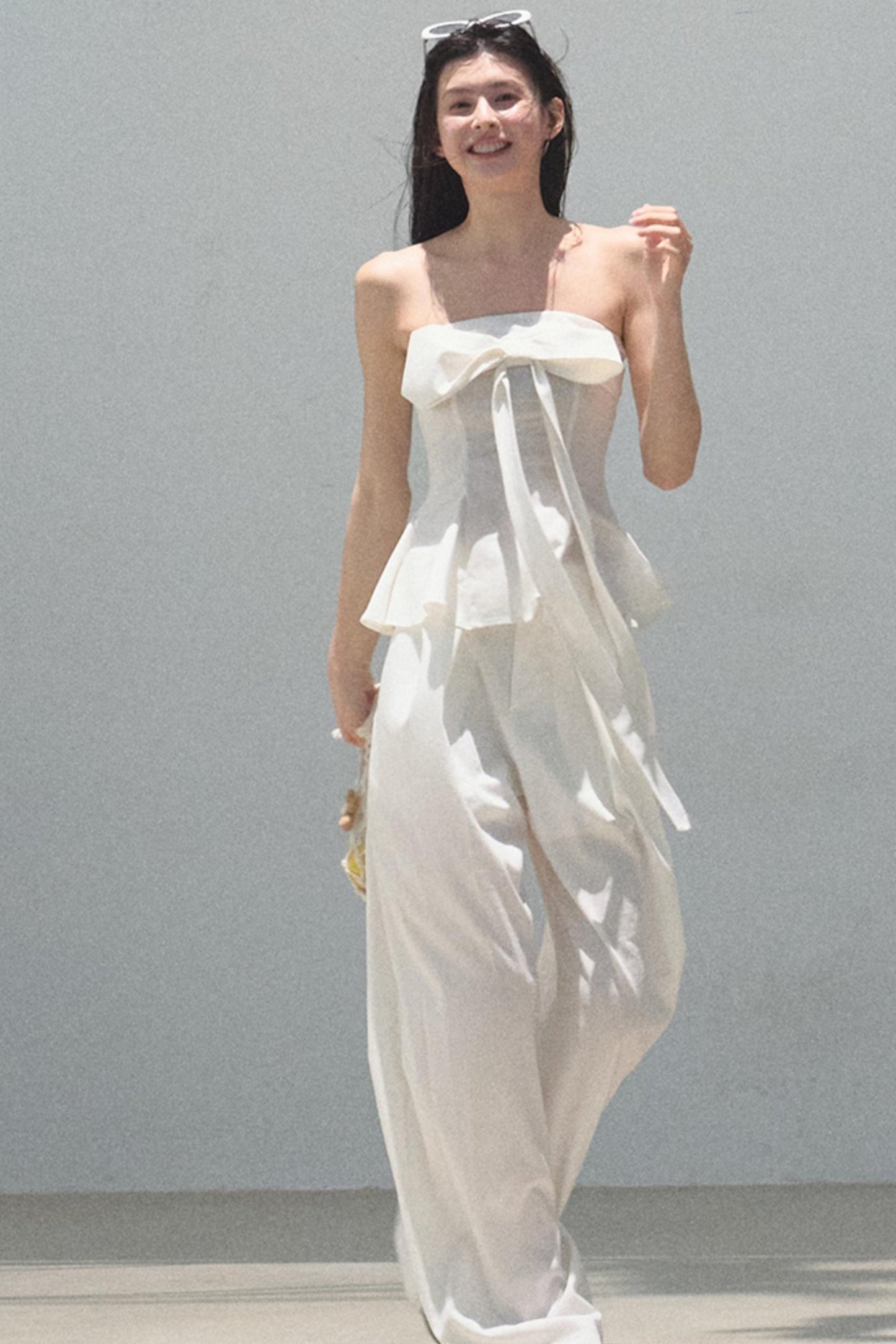 Eternal River Bandeau Top Wide-Leg Trousers Set-Up