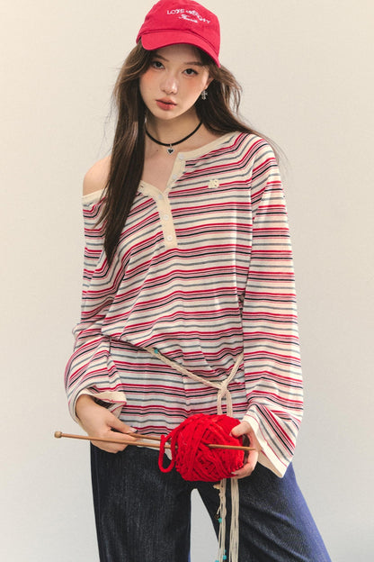 Striped Bow Tie T-Shirt Set-Up