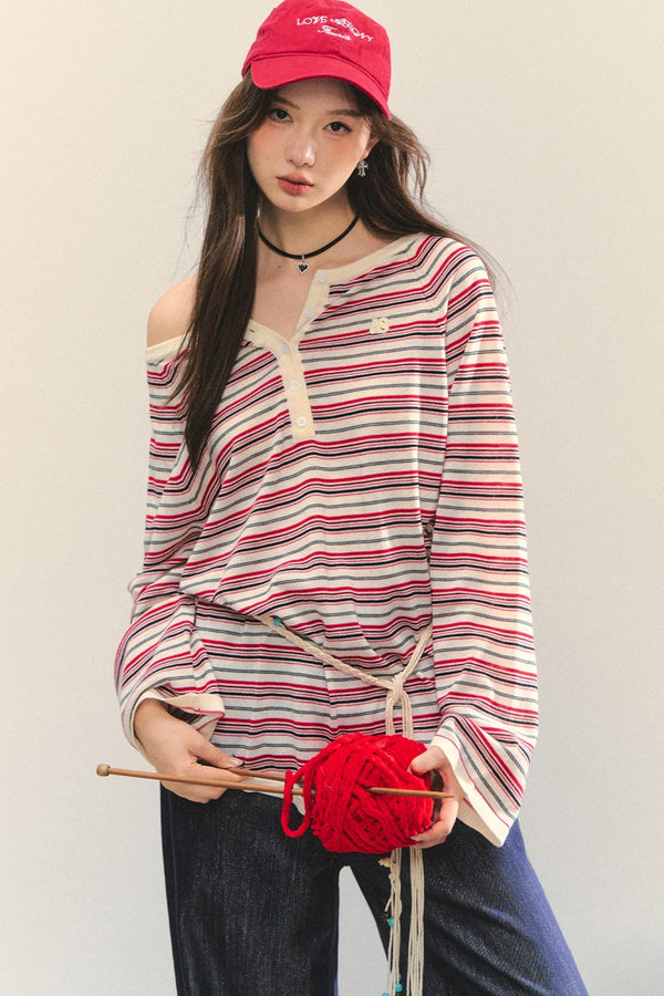 Striped Bow Tie T-Shirt Set-Up