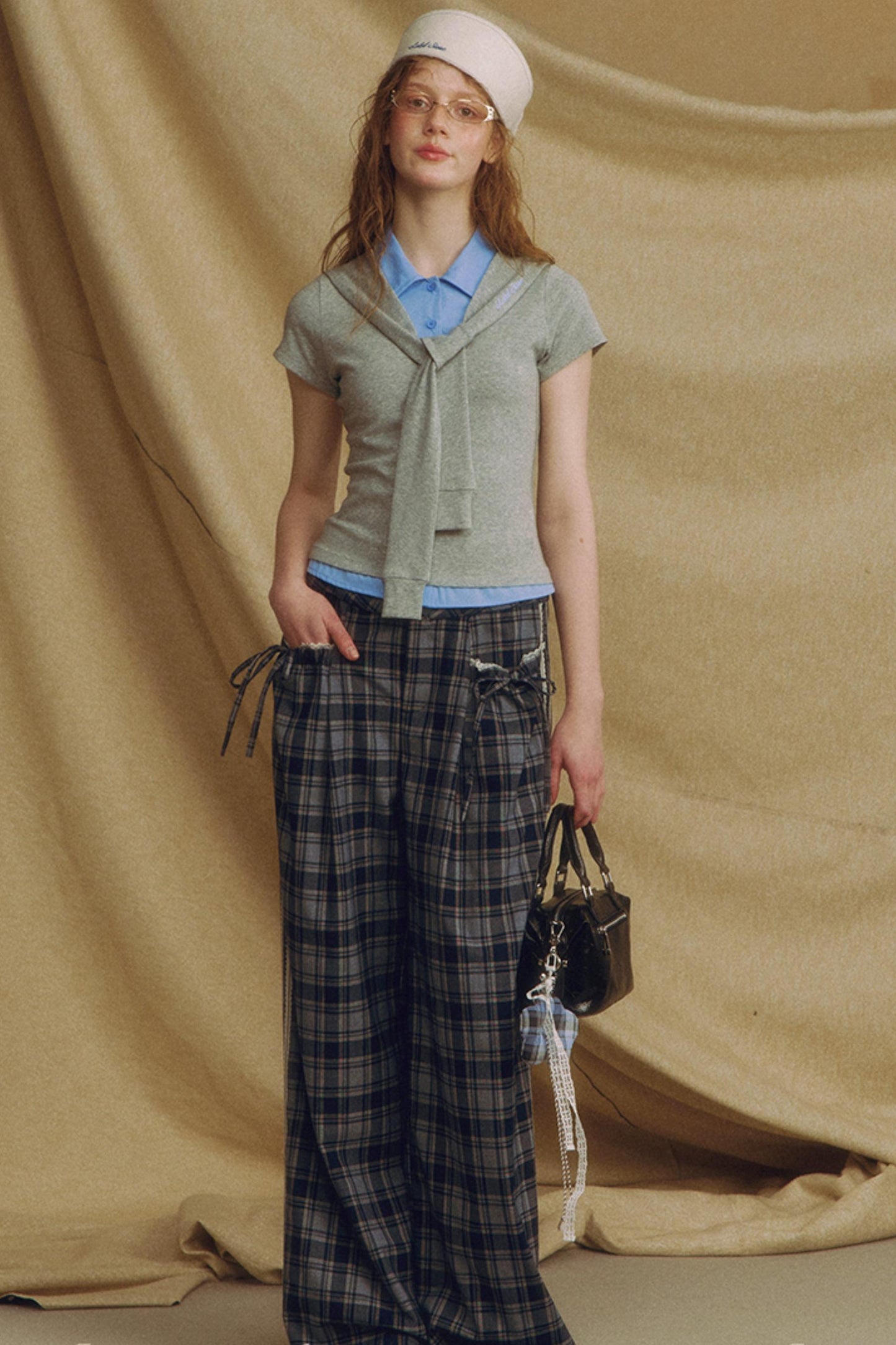 Navy Color Clash Shawl Tee