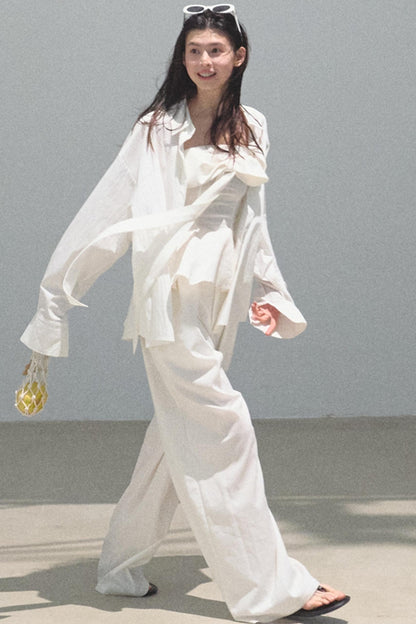 Eternal River Bandeau Top Wide-Leg Trousers Set-Up