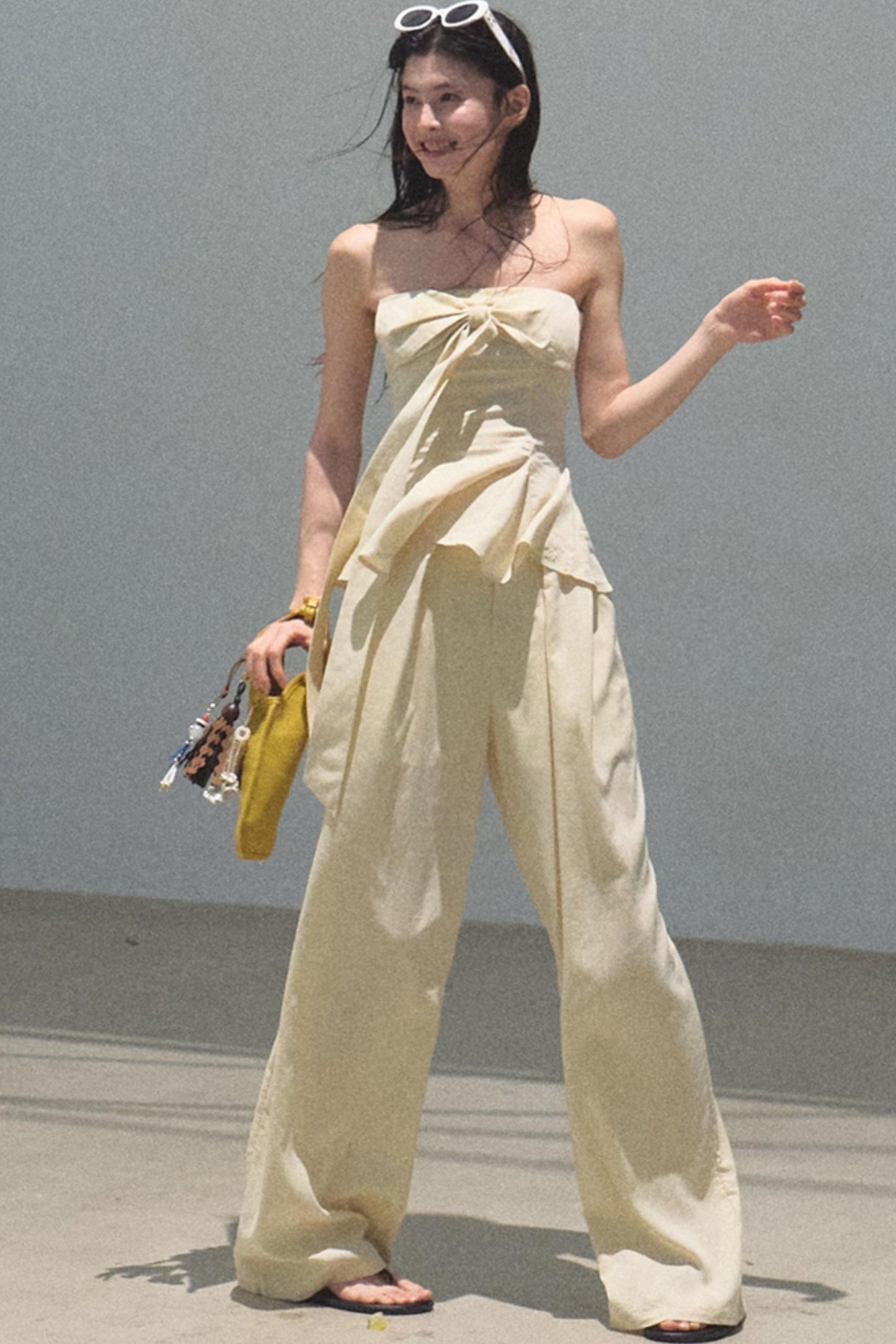 Eternal River Bandeau Top Wide-Leg Trousers Set-Up