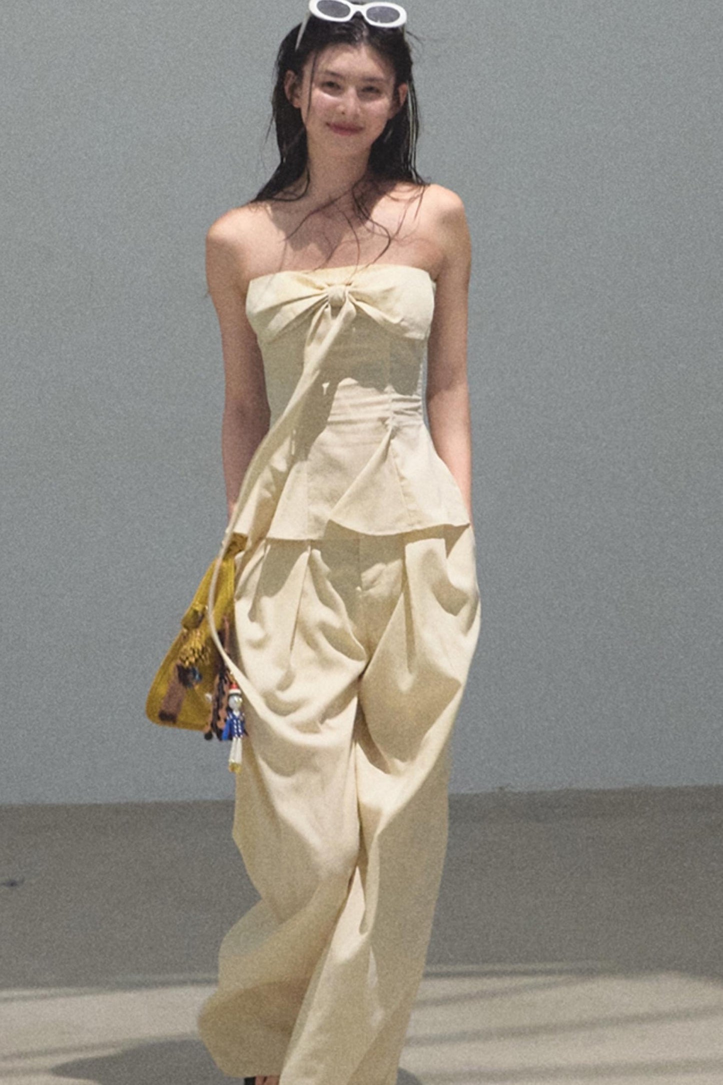 Eternal River Bandeau Top Wide-Leg Trousers Set-Up