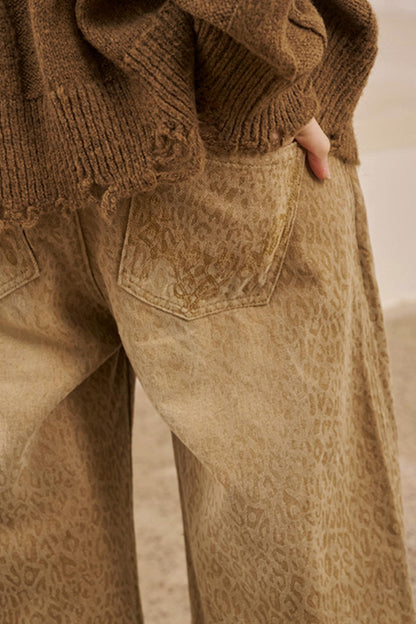 Fall Leopard Split Pants