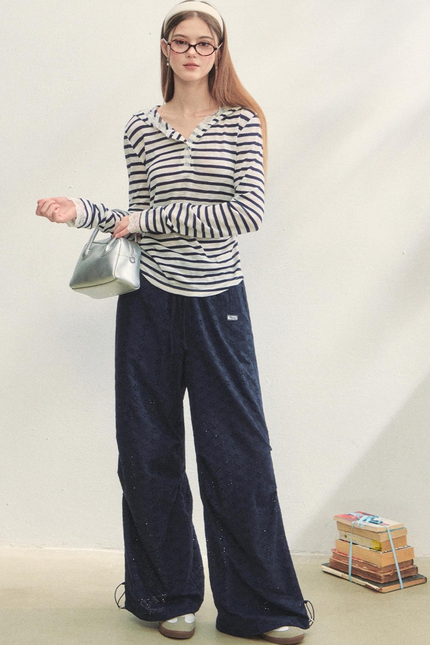 Short-Sleeved Lounge Knit Slacks Set-Up