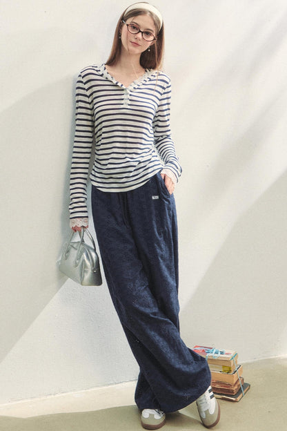 Short-Sleeved Lounge Knit Slacks Set-Up