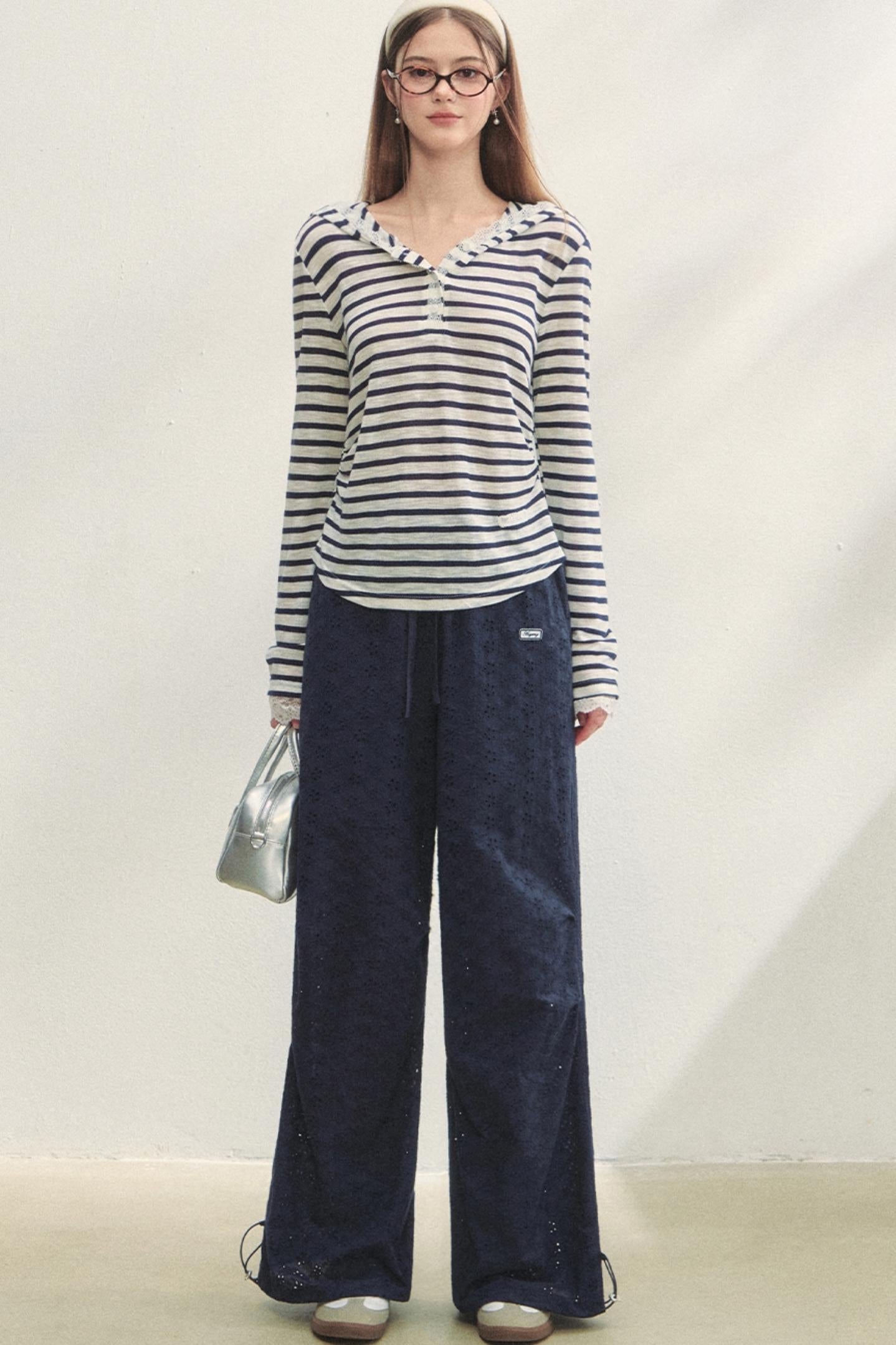 Short-Sleeved Lounge Knit Slacks Set-Up