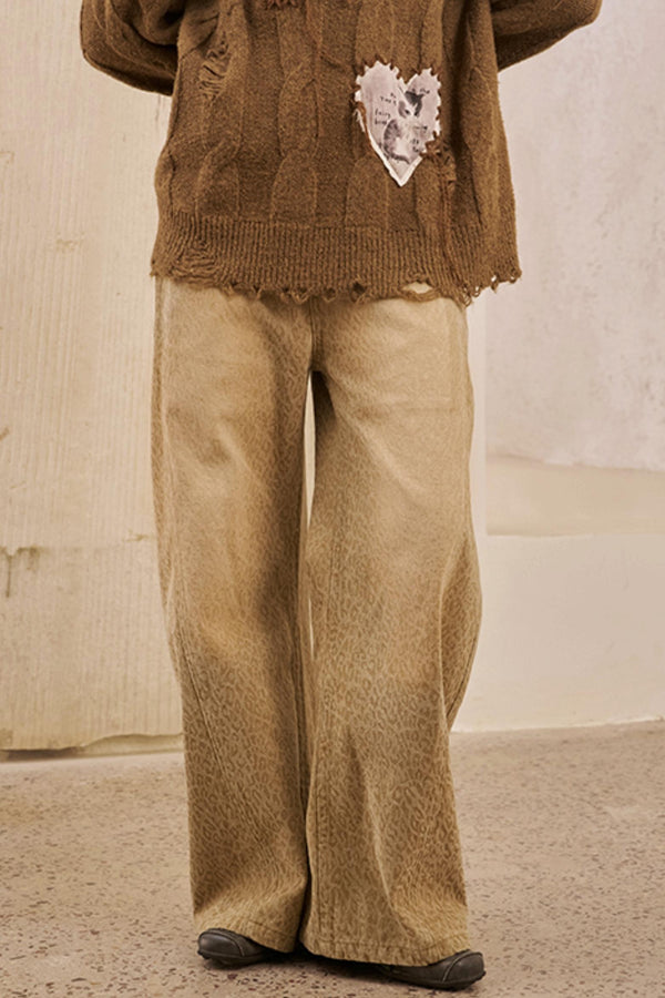 Fall Leopard Split Pants