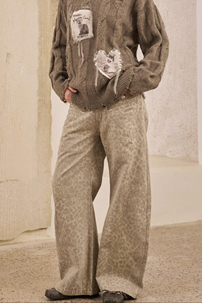 Fall Leopard Split Pants