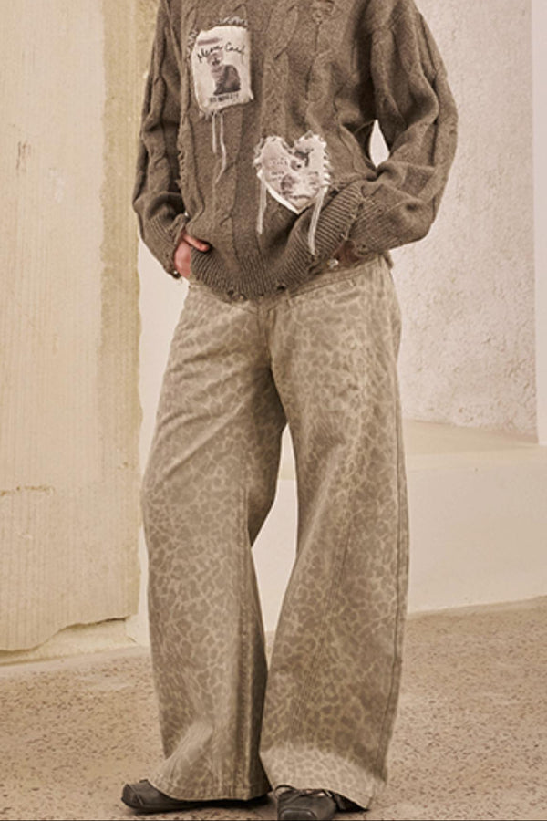 Fall Leopard Split Pants