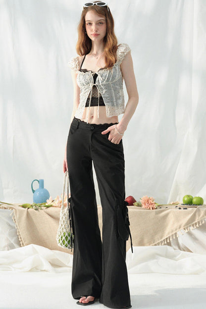 Lace-Trimmed Summer Pants