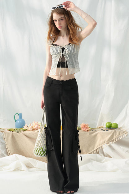 Lace-Trimmed Summer Pants