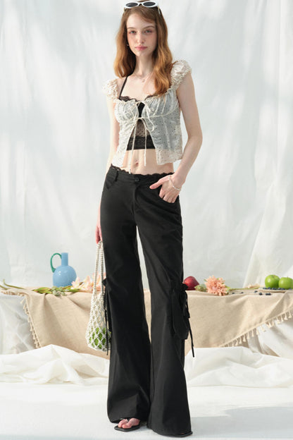 Lace-Trimmed Summer Pants