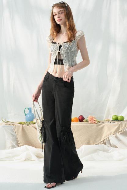 Lace-Trimmed Summer Pants